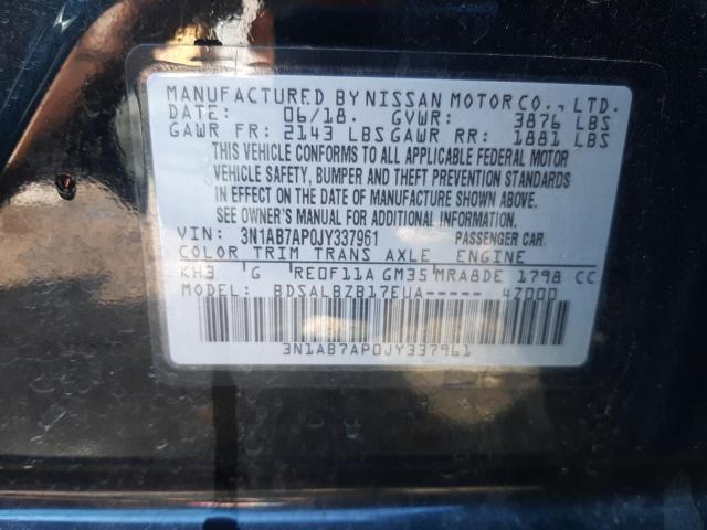 Photo 9 VIN: 3N1AB7AP0JY337961 - NISSAN SENTRA S 