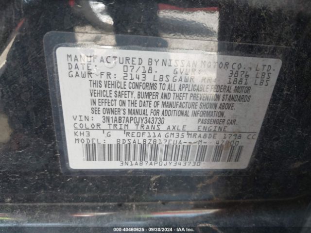 Photo 8 VIN: 3N1AB7AP0JY343730 - NISSAN SENTRA 