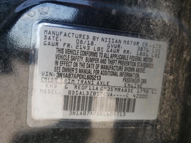 Photo 9 VIN: 3N1AB7AP0KL605213 - NISSAN SENTRA S 