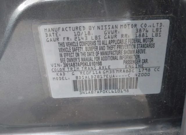 Photo 8 VIN: 3N1AB7AP0KL610198 - NISSAN SENTRA 