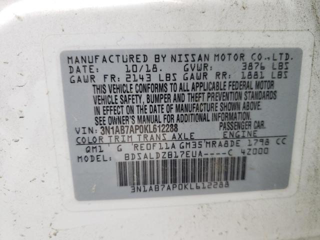 Photo 9 VIN: 3N1AB7AP0KL612288 - NISSAN SENTRA S 