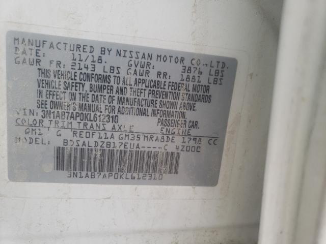 Photo 9 VIN: 3N1AB7AP0KL612310 - NISSAN SENTRA S 