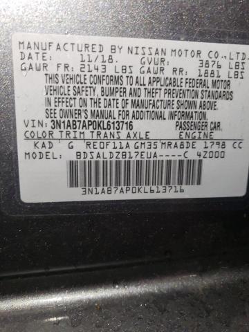 Photo 11 VIN: 3N1AB7AP0KL613716 - NISSAN SENTRA 