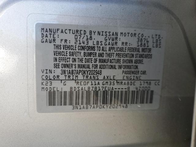 Photo 12 VIN: 3N1AB7AP0KY202948 - NISSAN SENTRA S 