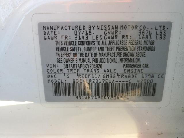 Photo 12 VIN: 3N1AB7AP0KY204926 - NISSAN SENTRA S 