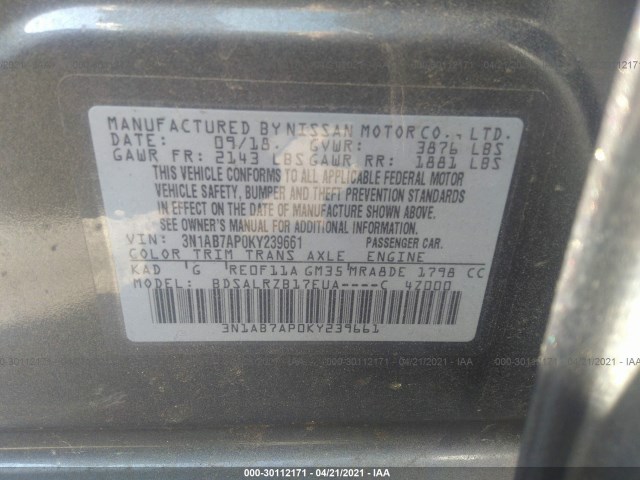 Photo 8 VIN: 3N1AB7AP0KY239661 - NISSAN SENTRA 