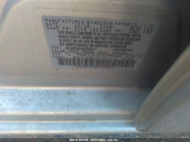 Photo 8 VIN: 3N1AB7AP0KY242611 - NISSAN SENTRA 