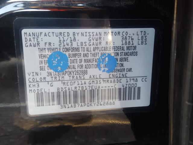 Photo 9 VIN: 3N1AB7AP0KY262888 - NISSAN SENTRA S 