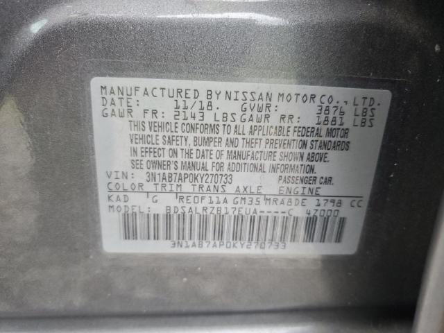 Photo 11 VIN: 3N1AB7AP0KY270733 - NISSAN SENTRA S 