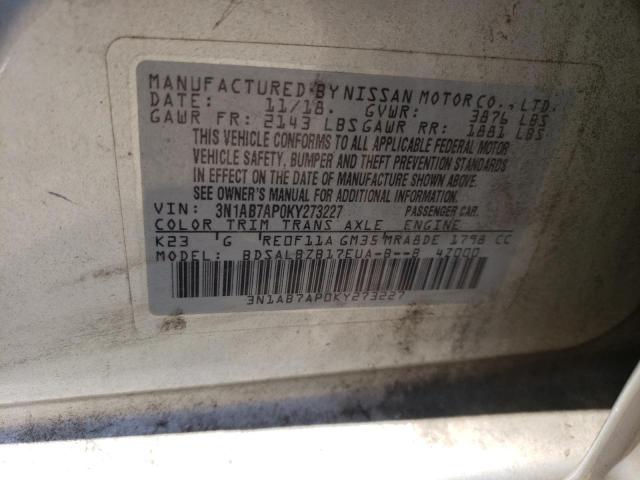 Photo 11 VIN: 3N1AB7AP0KY273227 - NISSAN SENTRA S 