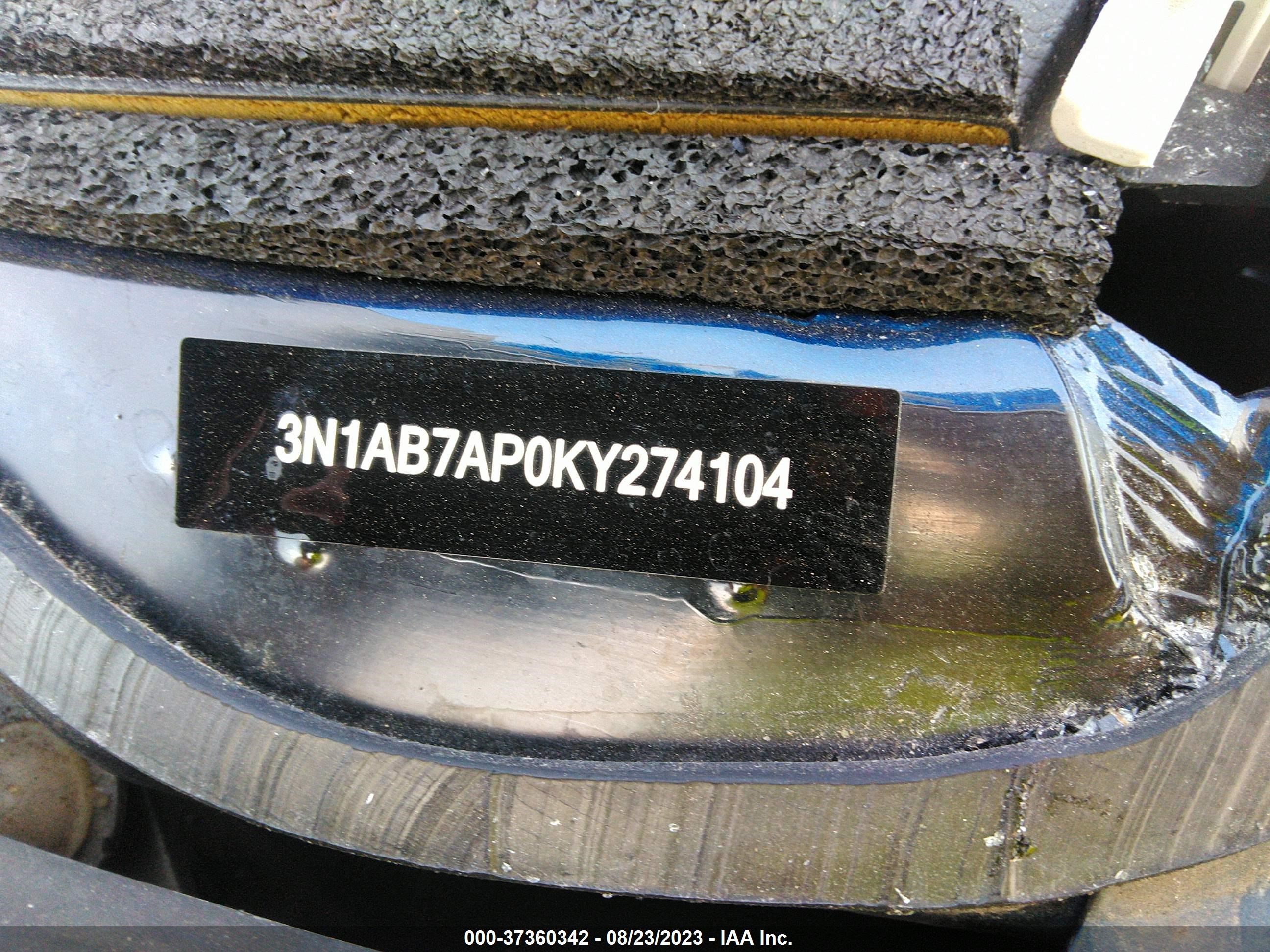 Photo 8 VIN: 3N1AB7AP0KY274104 - NISSAN SENTRA 