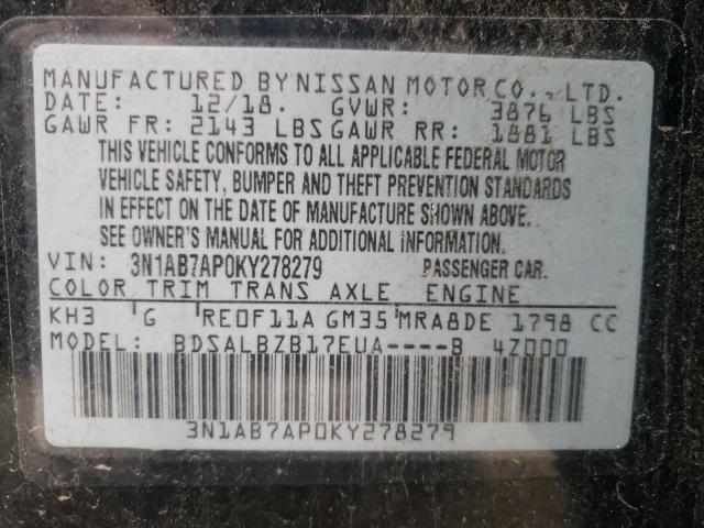 Photo 9 VIN: 3N1AB7AP0KY278279 - NISSAN SENTRA S 