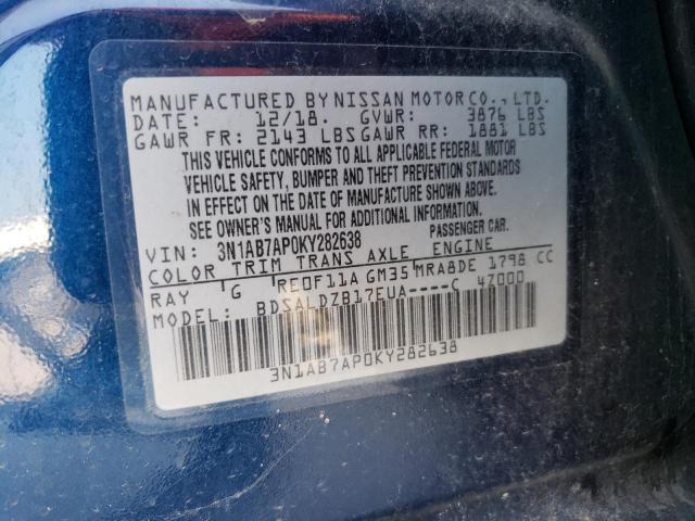 Photo 12 VIN: 3N1AB7AP0KY282638 - NISSAN SENTRA S 