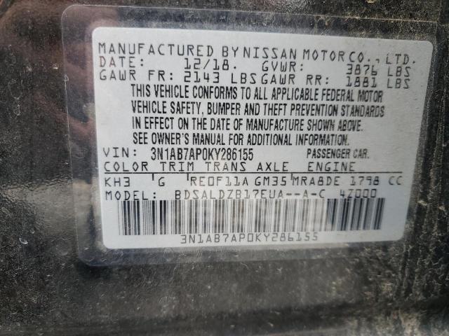 Photo 11 VIN: 3N1AB7AP0KY286155 - NISSAN SENTRA S 