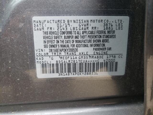 Photo 9 VIN: 3N1AB7AP0KY288536 - NISSAN SENTRA S 