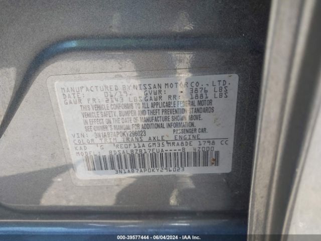 Photo 8 VIN: 3N1AB7AP0KY296023 - NISSAN SENTRA 