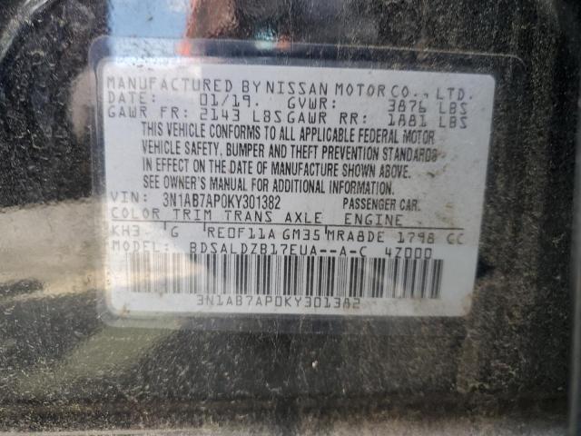 Photo 12 VIN: 3N1AB7AP0KY301382 - NISSAN SENTRA S 