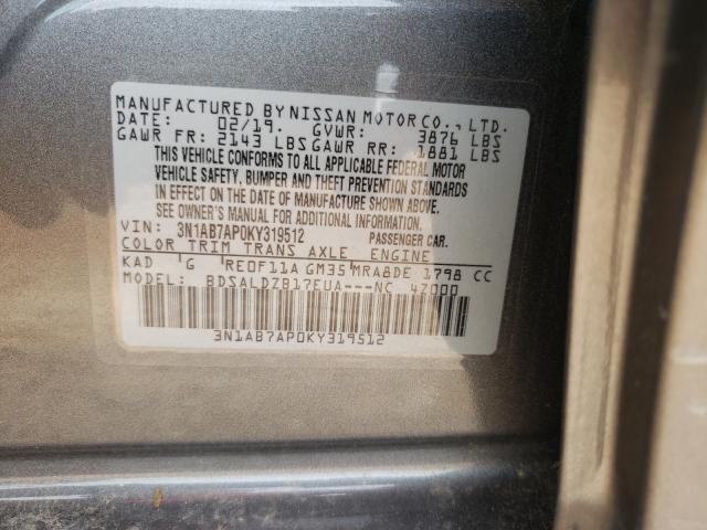 Photo 9 VIN: 3N1AB7AP0KY319512 - NISSAN SENTRA S 