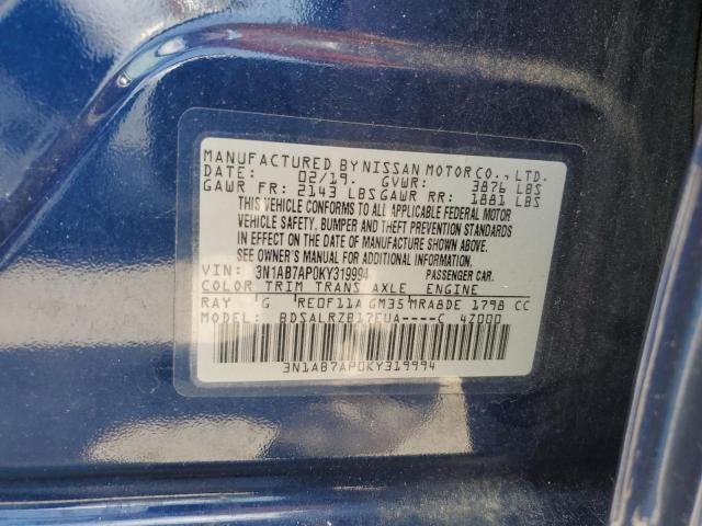 Photo 11 VIN: 3N1AB7AP0KY319994 - NISSAN SENTRA S 