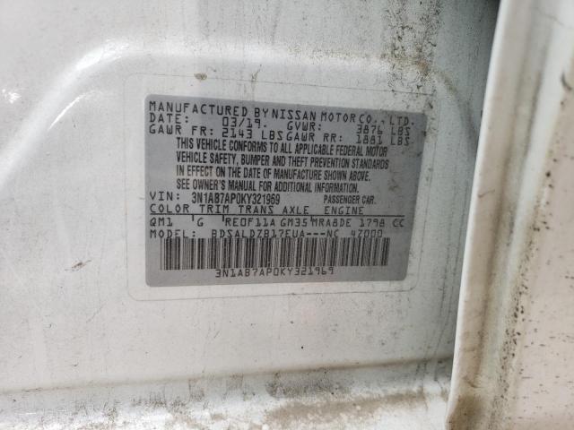 Photo 11 VIN: 3N1AB7AP0KY321969 - NISSAN SENTRA S 