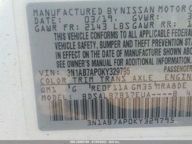 Photo 8 VIN: 3N1AB7AP0KY329795 - NISSAN SENTRA 