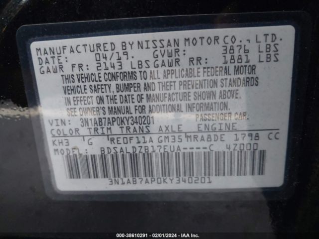 Photo 8 VIN: 3N1AB7AP0KY340201 - NISSAN SENTRA 