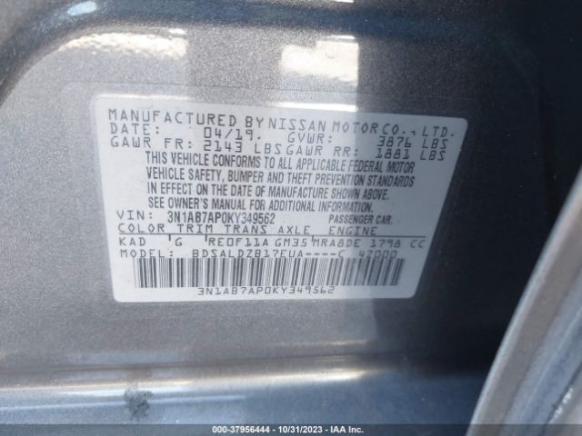 Photo 8 VIN: 3N1AB7AP0KY349562 - NISSAN SENTRA 