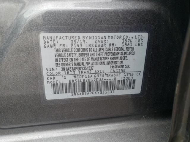 Photo 9 VIN: 3N1AB7AP0KY351537 - NISSAN SENTRA S 