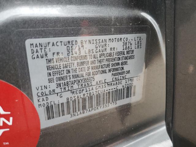 Photo 11 VIN: 3N1AB7AP0KY355975 - NISSAN SENTRA S 