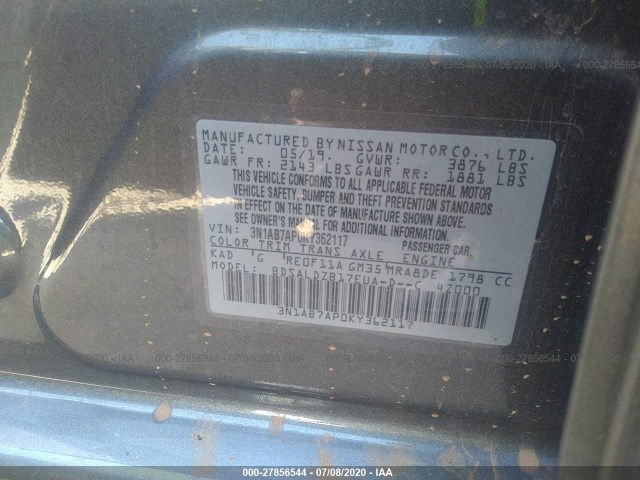 Photo 8 VIN: 3N1AB7AP0KY362117 - NISSAN SENTRA 