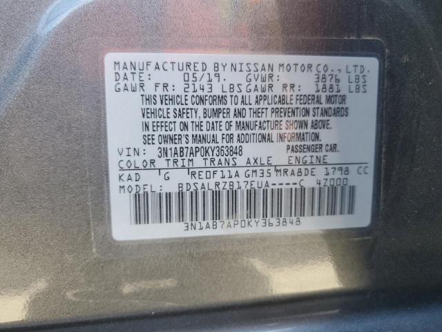 Photo 12 VIN: 3N1AB7AP0KY363848 - NISSAN SENTRA 