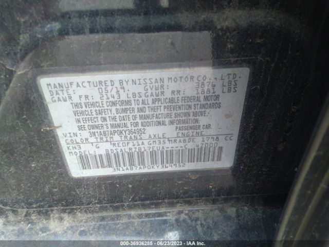 Photo 8 VIN: 3N1AB7AP0KY364952 - NISSAN SENTRA 