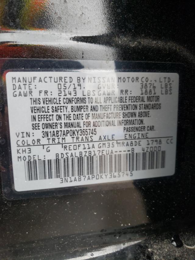 Photo 9 VIN: 3N1AB7AP0KY365745 - NISSAN SENTRA S 