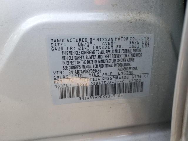 Photo 11 VIN: 3N1AB7AP0KY369486 - NISSAN SENTRA S 