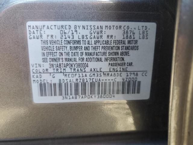 Photo 11 VIN: 3N1AB7AP0KY380004 - NISSAN SENTRA S 