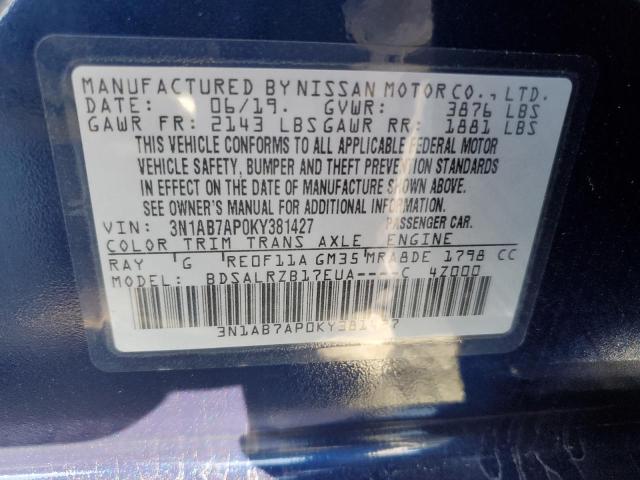 Photo 11 VIN: 3N1AB7AP0KY381427 - NISSAN SENTRA S 