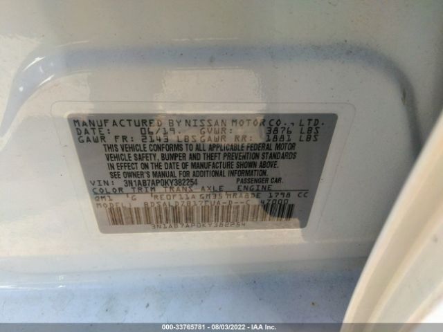 Photo 8 VIN: 3N1AB7AP0KY382254 - NISSAN SENTRA 