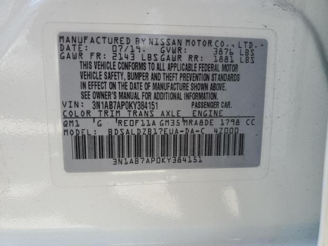 Photo 11 VIN: 3N1AB7AP0KY384151 - NISSAN SENTRA S 