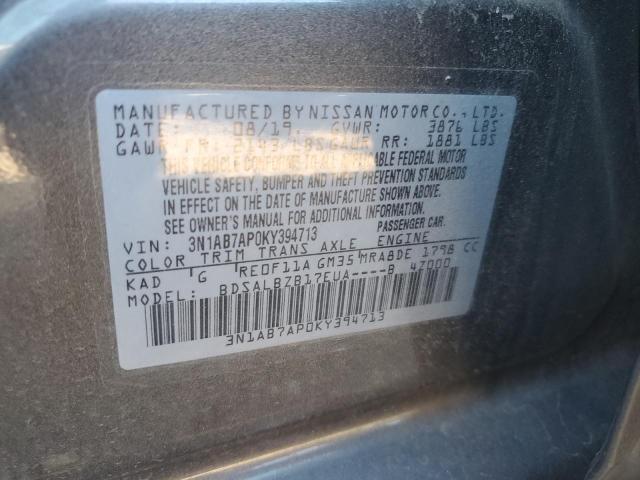 Photo 9 VIN: 3N1AB7AP0KY394713 - NISSAN SENTRA S 