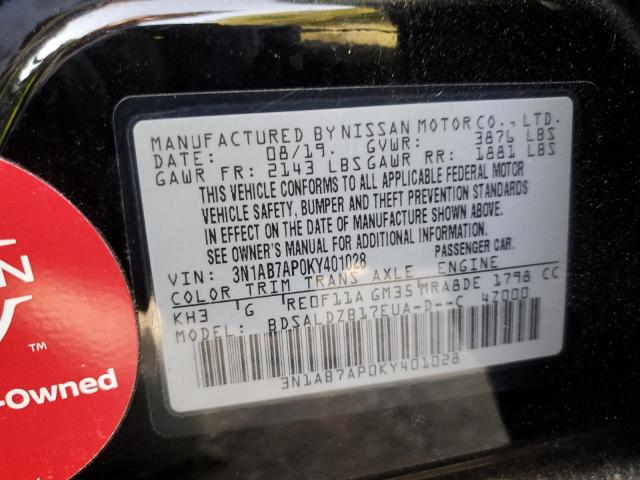 Photo 11 VIN: 3N1AB7AP0KY401028 - NISSAN SENTRA S 