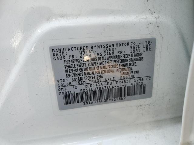 Photo 9 VIN: 3N1AB7AP0KY417567 - NISSAN SENTRA S 