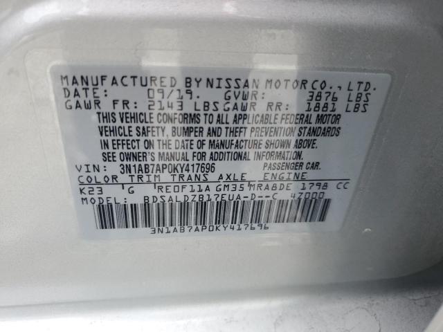 Photo 11 VIN: 3N1AB7AP0KY417696 - NISSAN SENTRA S 