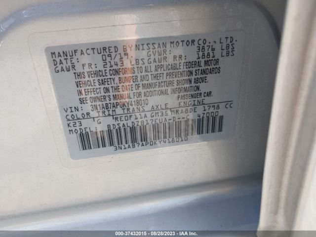 Photo 8 VIN: 3N1AB7AP0KY418010 - NISSAN SENTRA 