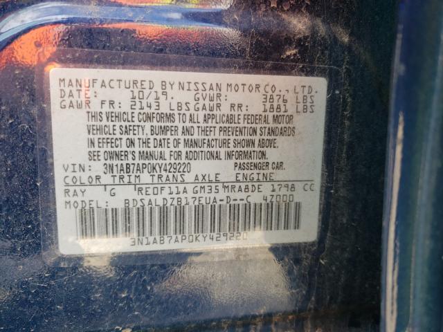 Photo 9 VIN: 3N1AB7AP0KY429220 - NISSAN SENTRA S 