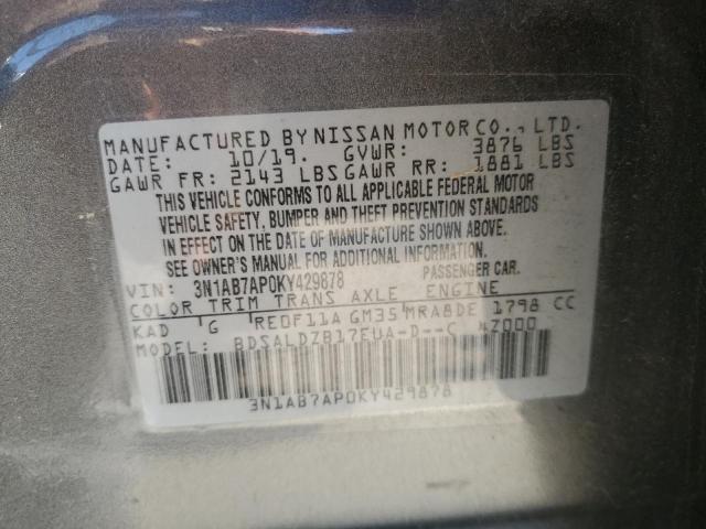 Photo 11 VIN: 3N1AB7AP0KY429878 - NISSAN SENTRA 