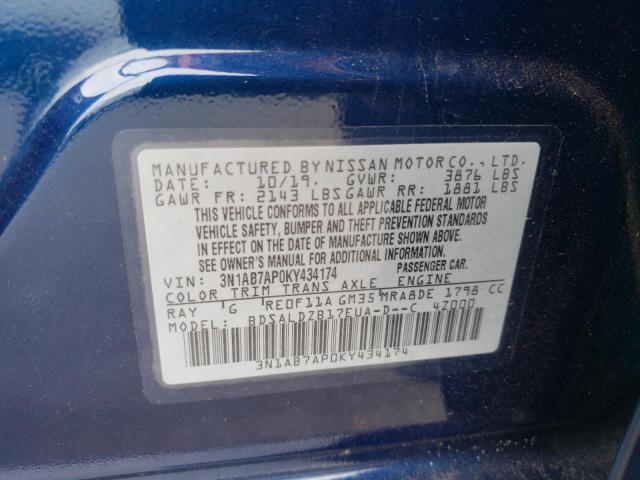 Photo 12 VIN: 3N1AB7AP0KY434174 - NISSAN SENTRA S 