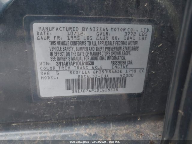 Photo 8 VIN: 3N1AB7AP1DL618538 - NISSAN SENTRA 