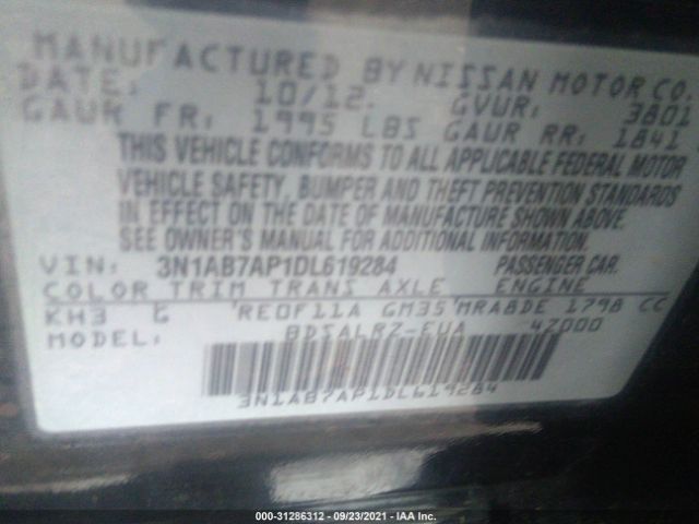 Photo 8 VIN: 3N1AB7AP1DL619284 - NISSAN SENTRA 