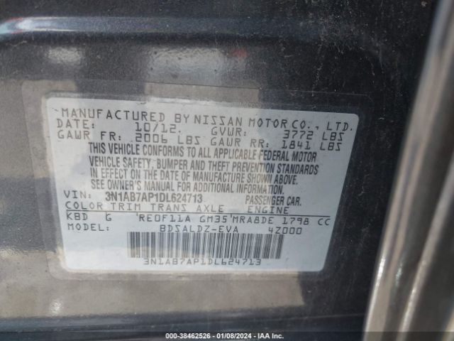 Photo 8 VIN: 3N1AB7AP1DL624713 - NISSAN SENTRA 