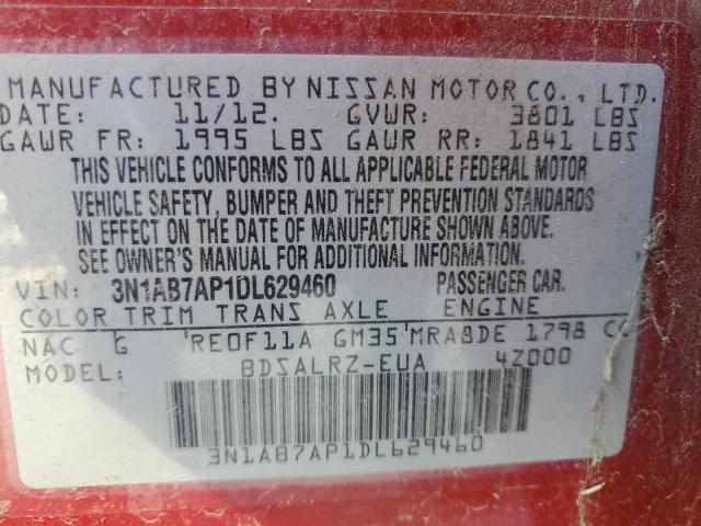 Photo 11 VIN: 3N1AB7AP1DL629460 - NISSAN SENTRA S 